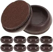 WOONEKY 10pcs Non-Slip Furniture Coasters with Felt Pad Caster Cups for Chair Wheels Floor Protectors for Couches Desks and Tables Durable and Easy to Use