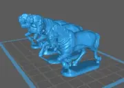 Russian Dragoon horse charging - Ru dr2 - 4 minis - Resin 28mm Minis