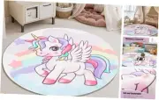Round Rug for Kids Room Unicorn Circle Rugs for Bedroom Kids Rugs for Playroom