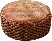 Generic Rattan Tatami Cushion Rattan Seat Cushion Footstool Round Ottoman Tatami Floor Cushion Sitting Cushion for Balcony Home, Coffee Color, as described