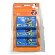 TDK Mini DV 60 Min DVC Blank Digital Video Cassette Tapes 3 Pack Standard New