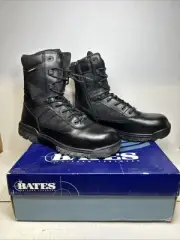 NEW MENS BATES 8" TACTICAL SPORT ZIP COMPOSITE TOE BOOTS E02263 BLACK Size 12 EW