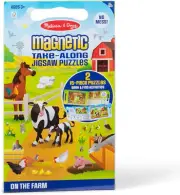 Melissa & Doug Take-Along Magnetic Jigsaw Puzzles Travel Toy on the Farm (2 15-P
