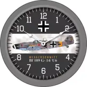 14" WWII Aircraft Wall Clock - Messerschmitt Bf 109 G-14/I6