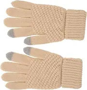 [Healvian] 1Pair Women Winter Gloves Thickened Touchscreen Cycling Gloves Warm Knitted Gloves for Outdoor Activities Cute and Fashionable Design