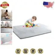 Soft Coral Velvet Baby Play Mat 71x59 - Non-Slip, Thick Foam for Safe Crawling