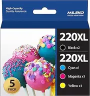 220XL Ink Cartridges Remanufactured Replacement for Epson 220 T220XL Ink Cartridges use for Workforce WF-2750 WF-2760 WF-2630 WF-2650 WF-2660 XP-320 XP-420 Printer (2 Black 1 Cyan 1 Magnta 1 Yellow