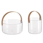 Wine Chiller Wine Bucket Clear Ice Bucket Plastic Fruit Storage Basket Durable