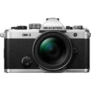 OM System OM-3 Silver Camera w/ 12-45mm Lens Kit