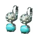 Mariana Earrings Adorable Turquoise Mineral, Peridot & Chrysolite Opal Austri...