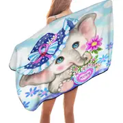 Hope Kids Inspiring Design Cute Girly Elephant Microfiber Beach Towel