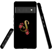 For Google Pixel 6 Pro Case Tough Protective Cover Embellished Letter S