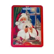 Nabisco Oreo Cookies 1998 Christmas Tin Santas Little Secret Sealed New