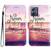 For Motorola Moto G54 5g Leather Case Pattern Printing Wallet Phone Cover