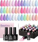 Beetles 24Pcs Gel Nail Polish Set Pink Purple Pearl Pastel Blue Shimmer