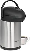 MegaChef 3 Liter Stainless Steel Vacuum Body Pump Cap Air Pot