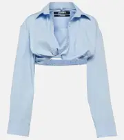 [Jacquemus] Jacquemus La Chemise Bahia cropped top UK 12 blue