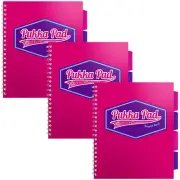 Pukka Pad 5-Subject Divider Notebook, 11 X 8-1/2 Inch 3-Pack, 100 80 GSM Weight