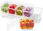 Lifewit Ice Chilled Condiment Caddy with 5 Containers(2.5 Cup), Condiment Server