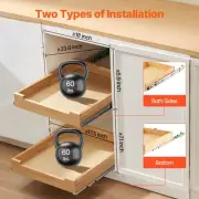 Pull Out Cabinet Organizer Soft Close Slide Out Shelf Wood Drawer 17x21 Inches