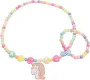 [SHERCHPRY] Girls' Unicorn Jewelry Set Bead Set Charm Bracelet Kit Beads Necklace Cute Versatile