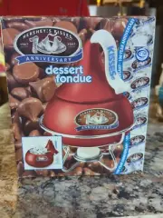 Hershey's Kisses Red Candy Chocolate Dessert Fondue Set Ceramic Warmer Pot NEW