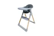 Foldable High Chair with 5-Point Harness & Detachable Tray - Cool Grey