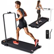 Advwin Walking Pad Foldable Treadmill Home Compact Portable Electric Walking Machine with Handle, Black