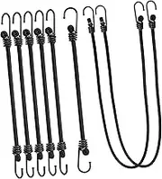 SMASOLO 8 Pcs Heavy Duty Elastic Bungee Cords with Hooks Durable Straps for Camping Outdoor Activities and Travel Versatile Double Bungee Ropes with High Reliability