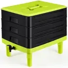60L Large Worm Farm 3 Trays Composter Bins Composting System Tea plastic Garden