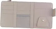 TIDTALEO Multi Functional Sun Visor Organizer Bag Durable Zipper Storage for Car Accessories Grey Auto Tidying Box for Phones Cards Tickets and More