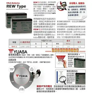 【CSP】UPS 電腦預備電源 電池 YUASA湯淺REW45-12精密機械.UPS不斷電.UPS.不斷電.循環充電.浮動充電