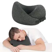 Memory Foam U Shaped Travel Pillow Neck Pillow For Travel Car Home-Dark Grey