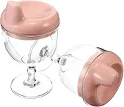 FONDOTIN 2Pcs Clear Drinking Cups High Transparency Sippy Cups for Juice Milk and Safe for Home Daycare Capacity