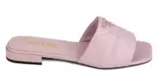 Prada Alabastro Pink Quilted Nappa Leather Logo Slide Sandal Flat Sabots Mule 36