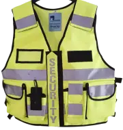 Security Vest 3M Hi Vis Tape with Multi Pockets Yellow