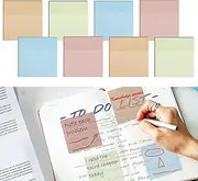 AIERSA Pastel Transparent Sticky Notes, 8 Pads Clear Sticky Notes for Annotation Books,Page Markers, Index, Bible Study Accessories, Aesthetic School Office Supplies,Neutral Colors, 3x3