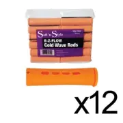BEAUTY SALON EZ COLD WAVE HAIR PERM RODS - 1 DOZEN TANGERINE JUMBO 12 PACK