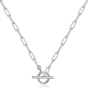 [Avanlin] Toggle Necklace 14K Gold Plated Paperclip Chain Choker Stainless Steel Cable Necklaces Jewelry for Women