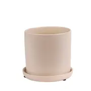 Sill & Sage Cylinder Pots w/ Saucers Home Decor Indoor Pot Baby Pink Small 14cm