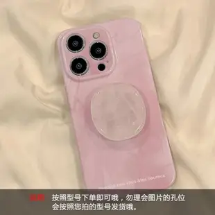 粉色大理石紋支架適用蘋果iPhone14ProMax手機殼13pro保護套12mini個性XR創意11p全包XSMax防摔女7p硅膠8Plus