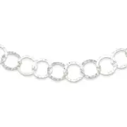 Sterling Silver Fancy Hammered Bracelet 7.5"