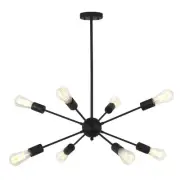 Sputnik Chandelier Black 8-Lights Mid Century Modern Ceiling Light Industrial...