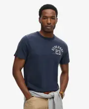 Vintage Athletic Chest Tee | Rich Navy