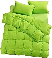 SWOOMEY Breathable Duvet Cover Fruit Green and Cream Soft Easy Care Bedding Cover for Protecting Your Comforter with Smooth Zipper Design