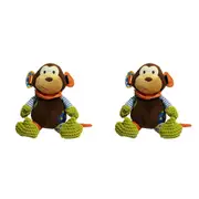 2x Rosewood 25cm Mitchell Monkey Plush w/ Squeaker Pet Dog Interactive Chew Toy