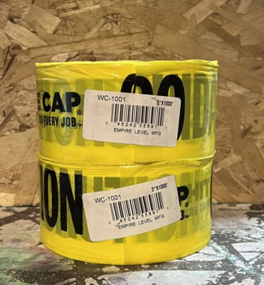 2 Empire Caution/Cuidado Barricade Yellow Tape 3" x 1000Ft. ( WC-1001 )