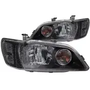 ANZO For 2002-2003 Mitsubishi Lancer Crystal Headlights Black (for: Mitsubishi)