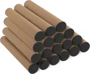 18 Pack 15 Inches Kraft Shipping Tubes, Mailing Tubes with Black Caps for Shippi