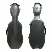 Yinfente Black 16inch Viola Case Carbon fiber Case with wheels Backpack Strong